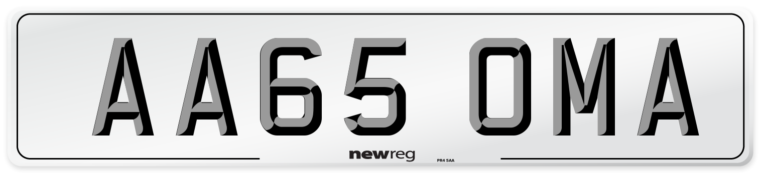 AA65 OMA Number Plate from New Reg